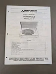 Mitsubishi Turntable Model LT-4 Service Manual D-4869. Fixed Price $54.95.