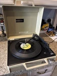 Vintage Emerson Swingmate Portable Record Player Model 25. Fixed Price $64.99.
