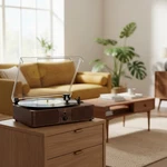 Vintage Wooden Bluetooth Record Player 3-SPEED Turntable & Built-in Speakers. Fixed Price $59.89.