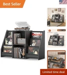 Solid Wood Record Player Stand With Vinyl Storage Shelf For 300 Albums. Fixed Price $236.87.