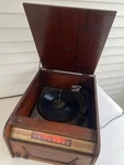 1949 Trav-ler Model 6053 Superheterodyne Am Radio / Speed Record Player. Fixed Price $129.99.
