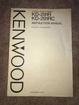 Kenwood Automatic Return Turntable Instruction Manual KD-291RC. Fixed Price $13.00.