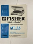 Fisher Studio-standard MT-35 Operating Instructions Semi-automatic Turntable. Fixed Price $12.29.