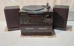 Soundesign Stereo Component System Record Player Cassette Am/fm Radio Speakers. Fixed Price $42.95.
