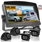 Backup Rear Side View Camera System + 7'' Quad Hd Dvr Record Monitor For Rv. Fixed Price $178.00.