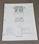 Mitsubishi Turntable DP-EC2 Service Manual D-4274. Fixed Price $74.95.