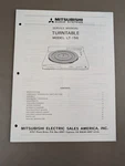 Mitsubishi Turntable Model LT-156 Service Manual D-4861. Fixed Price $64.95.