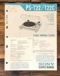 Sony PS-T22C Record Player / Turntable Service Manual *original*. Fixed Price $24.97.
