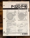 Yamaha P-16 P-320 Record Player / Turntable Service Manual *original*. Fixed Price $24.97.