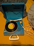 Vintage Dejay SP20 Portable Record Player Phonograph Turntable Blue 33/45 Speeds. Fixed Price $28.00.