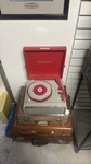 Columbia 412 Portable Record Player Red Suitcase. Fixed Price $131.08.