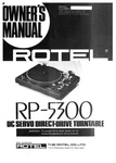 Rotel RP-5300 Turntable Owners Instruction Manual. Fixed Price $22.24.