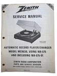 Zenith Service Manual RC-29 Record Changers 169-575, 575-01, MC9030. Fixed Price $31.24.