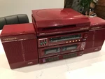 Vintage Rare Yorx Newave Turntable Stereo System Dual Cassette FM2100 Uh - Red. Fixed Price $90.00.