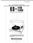 Kenwood KD-4100-R Turntable Owners Instruction Manual. Fixed Price $22.24.
