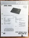 Sony PS-LX155A Turntable / Record Player Service Manual *original*. Fixed Price $9.97.