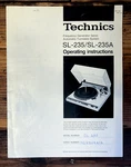 Technics SL-235A Turntable Owner / User Manual *original*. Fixed Price $24.97.