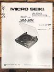 Micro Seiki DD-20 Record Player / Turntable Service Manual *original*. Fixed Price $34.97.