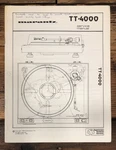 Marantz TT4000 Record Player / Turntable Service Manual *original*. Fixed Price $24.97.