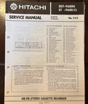 AUG/77 Hitachi Sdt- 9600H Am/fm Stereo Cassette Recorder Service Manual. Fixed Price $20.00.