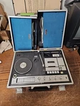 Crown SCP-71FW Compact Suitcase Stereo Record Player. For Parts No Battery Cover. Fixed Price $91.95.