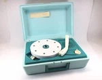 General Electric V181G Phonog Record Player Solid State Blue Teal 4 Speed. Fixed Price $35.00.