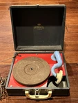 Vtg Grinnell Brothers Detroit Portable Suitcase Turntable Phono Record Player. Fixed Price $68.99.