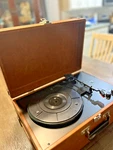 Crosley Model CR49-TA Portable Suitcase Turntable Record Player. Fixed Price $75.00.