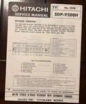 JANUARY/81 Hitachi SDP-9200H Service Manual. Fixed Price $20.00.
