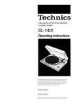 Technics SL-1401 Turntable Owners Instruction Manual Reprint. Fixed Price $22.00.