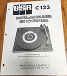Bsr C123 Turntable Service Manual - Original. Fixed Price $8.25.