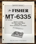 Fisher MT-6335C Record Player / Turntable Service Manual *original*. Fixed Price $29.97.