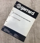Garrard Turntable Series GT120AP Exploded View And Spare Parts List J090. Fixed Price $12.95.