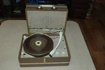 Vintage Philco Portable Record Player Model E-1553-121. Fixed Price $250.00.