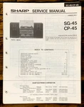 Sharp SG-45 CP-45 Radio / Stereo System Service Manual *original*. Fixed Price $19.97.