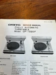 Onkyo CP-1020F Fully Automatic Turntable Service Manual. Fixed Price $29.00.