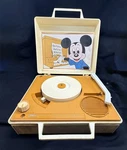 Vintage Tiger Mickey Mouse Portable Phonograph Player 7-422A For Repair. Fixed Price $14.41.