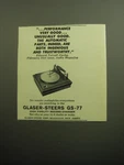 1958 Glaser-steers GS-77 Record Changer Advertisement Performance Very Good. Fixed Price $17.99.
