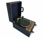 Vintage Portable Wind Up Phonograph Record Player Suitcase Tested Works. Fixed Price $300.00.