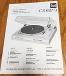 Dual CS627Q Turntable Service Manual - Original. Fixed Price $8.50.