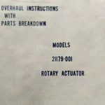 Lsi Lear Siegler Rotary Actuator 21179-001 Overhaul Parts Manual. Fixed Price $79.96.