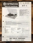 Hitachi HT-1 Record Player / Turntable Service Manual *original*. Fixed Price $14.97.