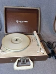 Vintage Tele-tone Portable Phonograph Record Player Case Model 50T Tested. Fixed Price $35.00.