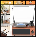 Vintage Turntable Record Player With Stereo Speakers, 3-SPEED Vinyl Phonograph,. Fixed Price $92.69.