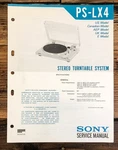 Sony PS-LX4 Record Player / Turntable Service Manual *original*. Fixed Price $24.97.