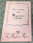 How To Operate Your Magnavox Radio Phonograph Model 372M Manual. Fixed Price $9.88.