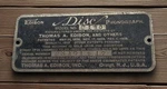 Edison Phonograph Advertising Serial Data Plate Model C150. Fixed Price $31.50.