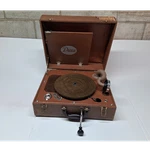 Decca Vintage Portable Suitcase Record Player Turntable Brown W/ Handle Tonearm. Fixed Price $44.25.