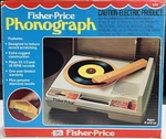 Vintage 1978 Fisher Price Record Player With Original Box #825 Plays 33 45 Rpm. Fixed Price $78.00.