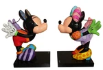 Britto Disney Mickey Mouse Minnie Kissing Figurine Bookends Set Limited 8" Rare. Fixed Price $349.95.
